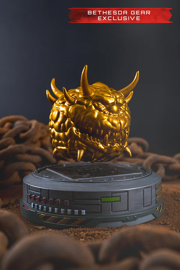 DOOM (1993) Floating Golden Cacodemon Figurine (Bethesda Gear Exclusive) - Image 2